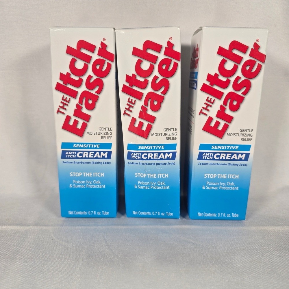 Itch Eraser Anti-Itch Cream 0.7 oz 3 Pack Camping Hiking First Aid